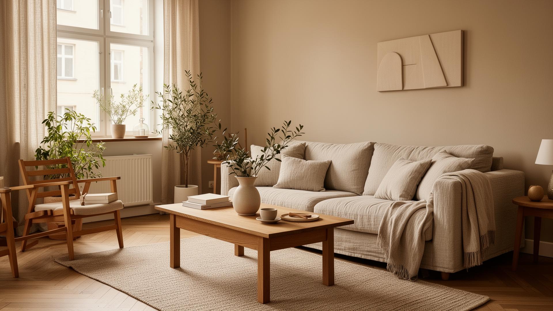 Mysigt skandinaviskt vardagsrum