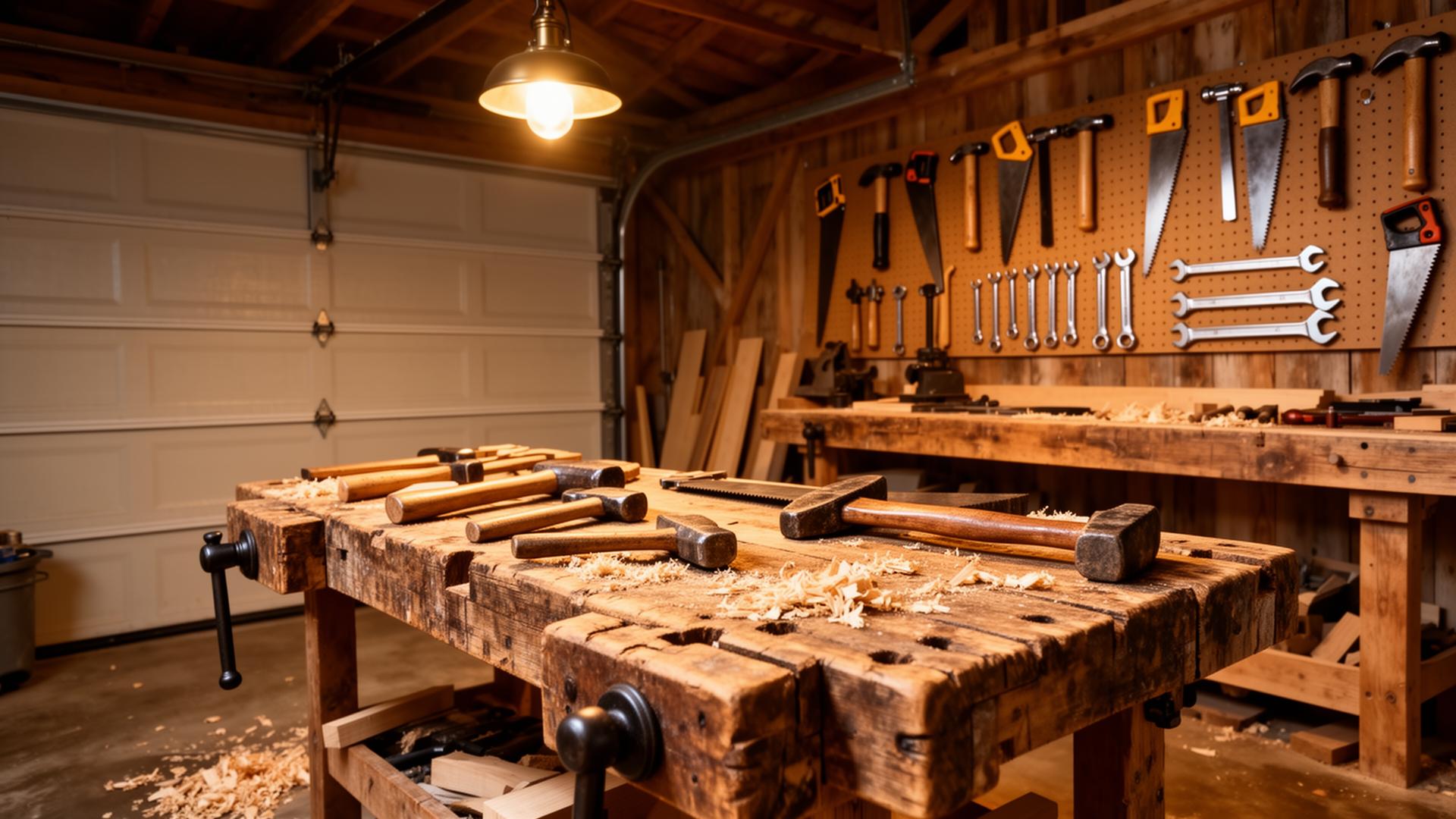 Verkstad med verktyg