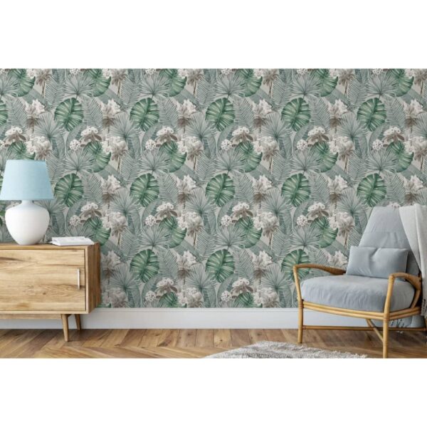 DUTCH WALLCOVERINGS Tapet Eden grå och ljusgrön - Bild 4