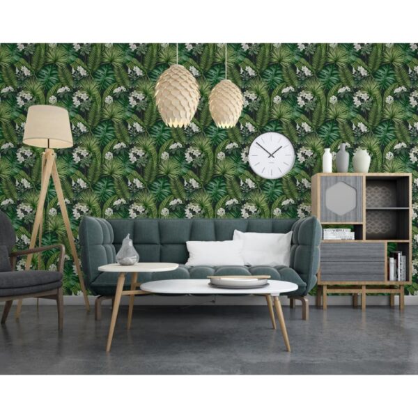 DUTCH WALLCOVERINGS Tapet Eden svart och mörkgrön - Bild 5