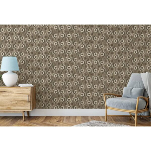 DUTCH WALLCOVERINGS Tapet Galactic brun och vit - Bild 4