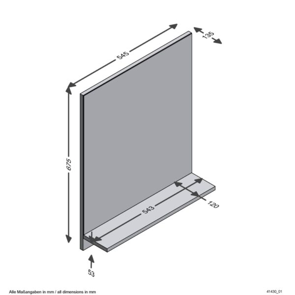 FMD Väggmonterad spegel med hylla 54,5x13,5x67,5 cm ek - Bild 2