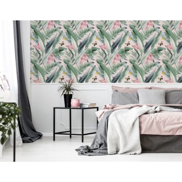 DUTCH WALLCOVERINGS Tapet Lush Tropical rosa och blå - Bild 3