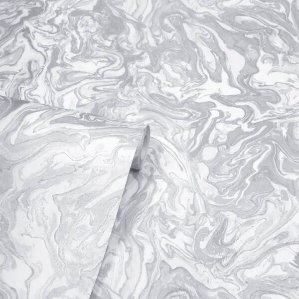 DUTCH WALLCOVERINGS Tapet Liquid Marble grå - Bild 4