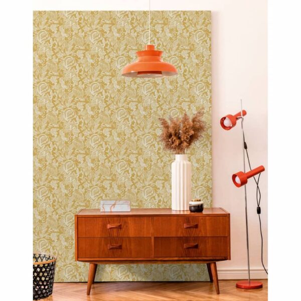 DUTCH WALLCOVERINGS Tapet Mae ockra och beige - Bild 7