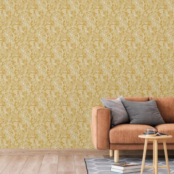 DUTCH WALLCOVERINGS Tapet Mae ockra och beige