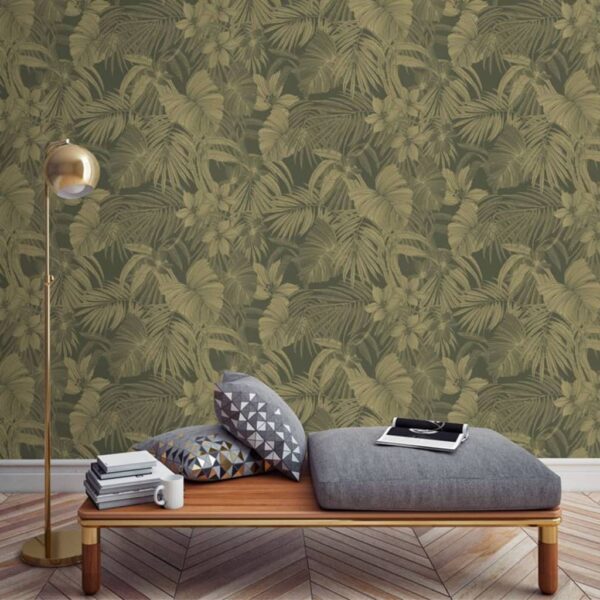 DUTCH WALLCOVERINGS Tapet Joelle grön och guld - Bild 7