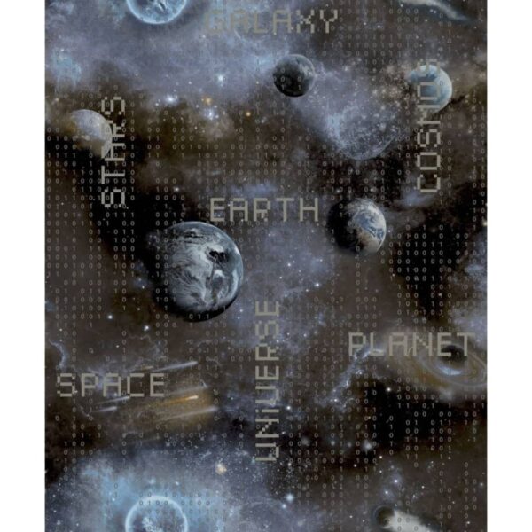 Noordwand Tapet Good Vibes Galaxy Planets and Text blå och svart - Bild 2