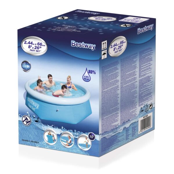 Bestway Pool uppblåsbar Fast Set rund 244x66 cm 57265 - Bild 3