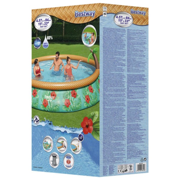 Bestway Poolset Fast Set Inflatable Paradise Palms 457x84 cm - Bild 5