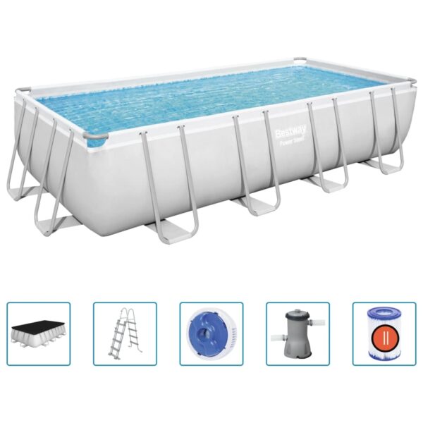 Bestway Pool Power Steel rektangulär 488x244x122 cm - Bild 2