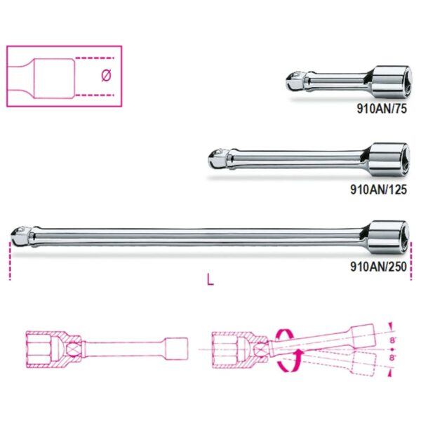 Beta Tools 3/8" Borrförlängare 910AN/250