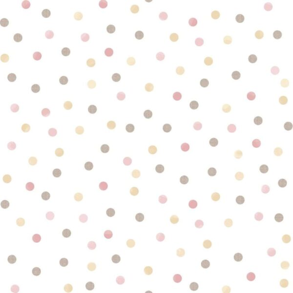 Noordwand Tapet Mondo baby Confetti Dots rosa, vit och brun