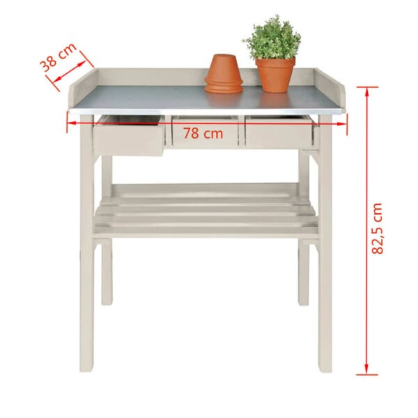 Esschert Design Planteringsbord vit CF29W - Bild 3