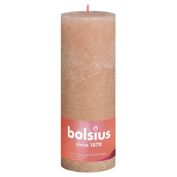 Bolsius Rustika blockljus 4-pack 190x68 mm ljusrosa - Bild 2