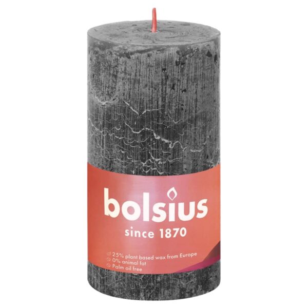 Bolsius Rustika blockljus 4-pack 130x68 mm stormgrå - Bild 2