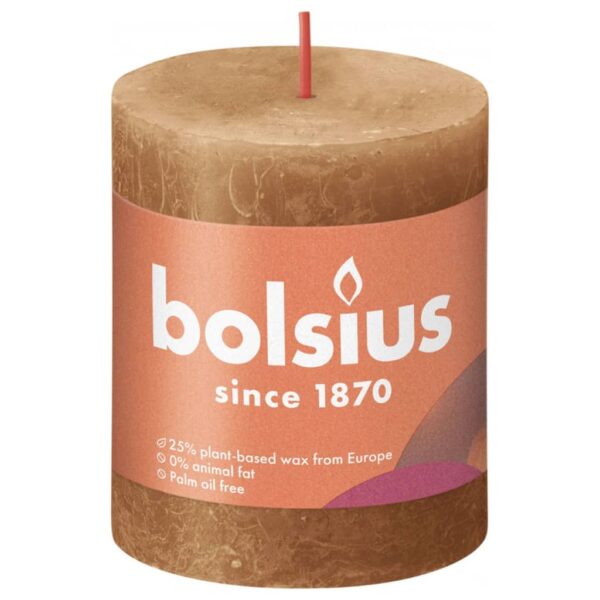 Bolsius Rustika blockljus 4-pack 80x68 mm kryddbrun - Bild 2