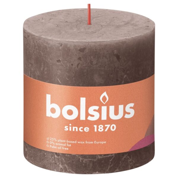 Bolsius Blockljus Shine 3-pack 100x100 mm rustikgrå - Bild 2