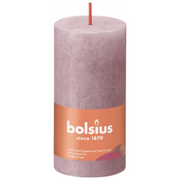 Bolsius Rustika blockljus 8-pack 100x50 mm askrosa - Bild 2