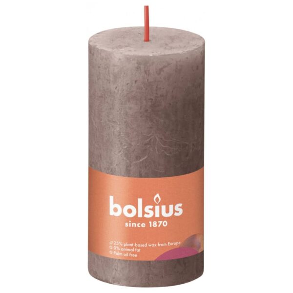 Bolsius Rustika blockljus Shine 8-pack 100x50 mm taupe - Bild 2