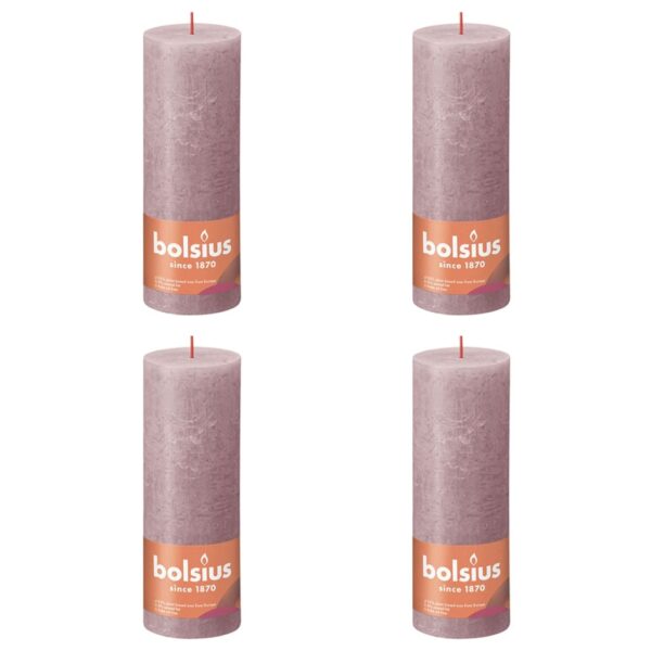 Bolsius Rustika blockljus 4-pack 190x68 mm askrosa