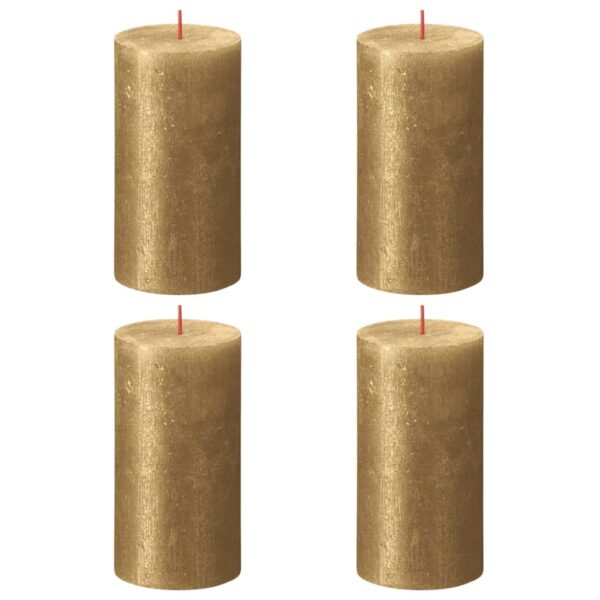 Bolsius Blockljus Shimmer 4-pack 130x68 mm guld