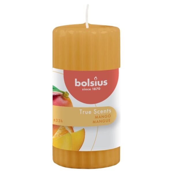 Bolsius Ribbade blockljus med doft 6-pack 120x58 mm mango - Bild 2