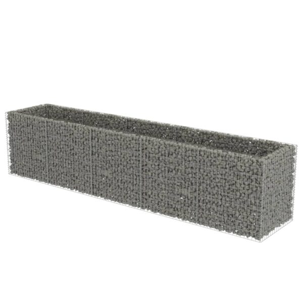 Planteringsgabion upphöjd galvaniserat stål 450x90x100 cm - Bild 2