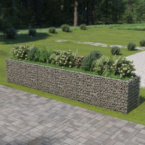 Planteringsgabion upphöjd galvaniserat stål 540x90x100 cm