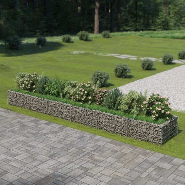 Planteringsgabion upphöjd galvaniserat stål 540x90x50 cm