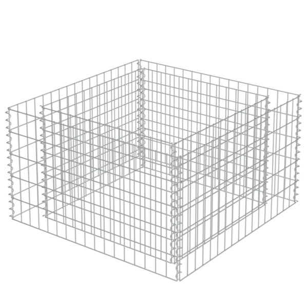 Planteringsgabion upphöjd galvaniserat stål 90x90x50 cm - Bild 3