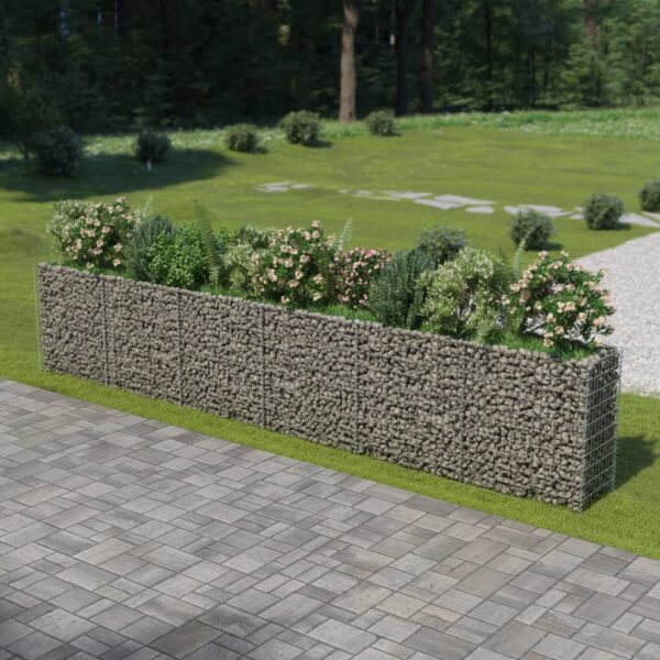 Planteringsgabion upphöjd galvaniserat stål 540x50x100 cm