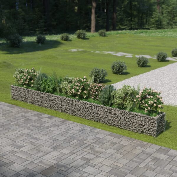 Planteringsgabion upphöjd galvaniserat stål 540x50x50 cm