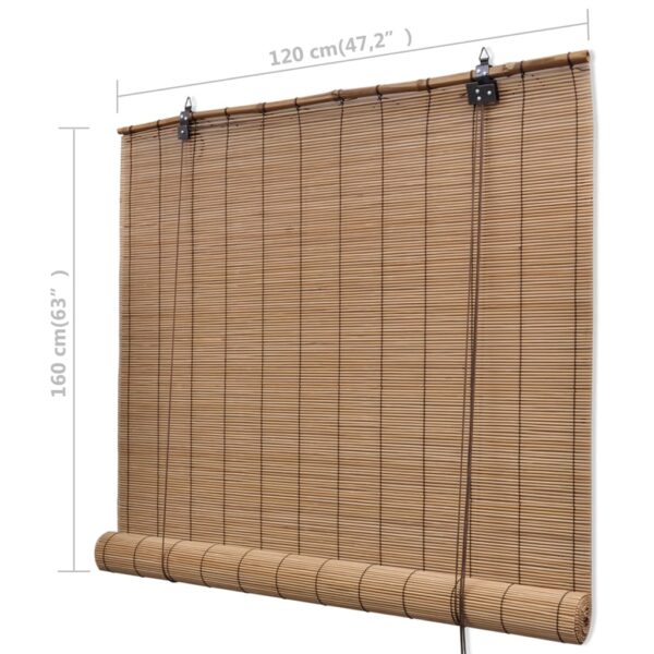 Rullgardin i bambu 120 x 160 cm brun - Bild 6