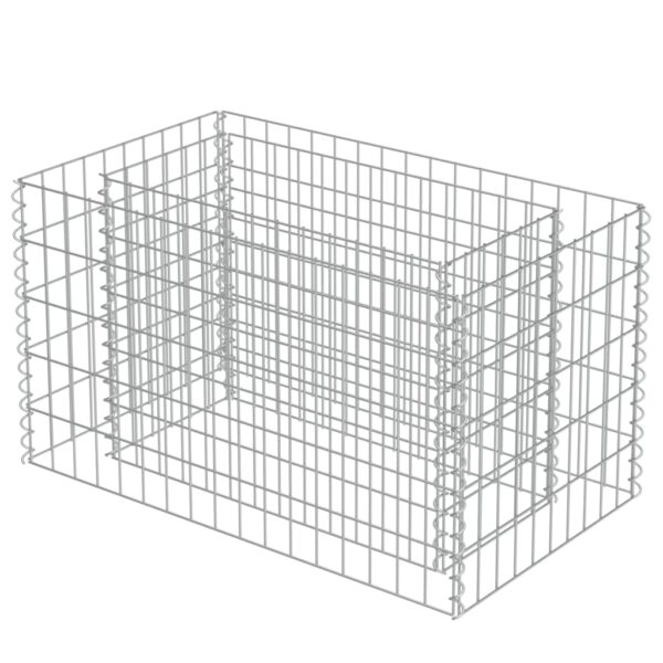 Planteringsgabion upphöjd galvaniserat stål 90x50x50 cm - Bild 3