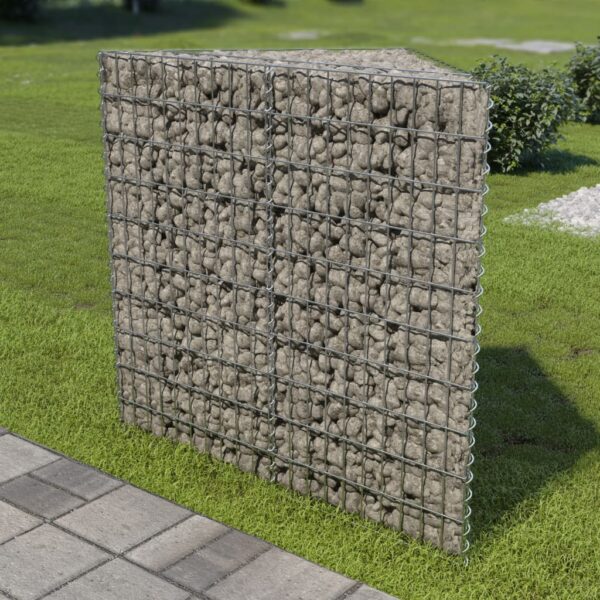 Planteringsgabion upphöjd galvaniserat stål 75x75x100 cm