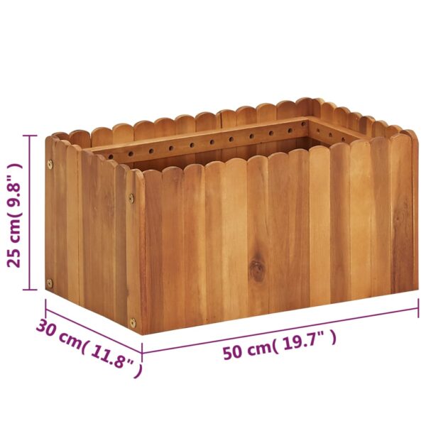 Odlingslåda upphöjd 50x30x25 cm massivt akaciaträ - Bild 6