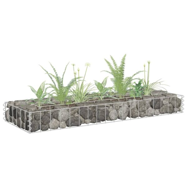 Planteringsgabion upphöjd galvaniserat stål 90x30x10 cm