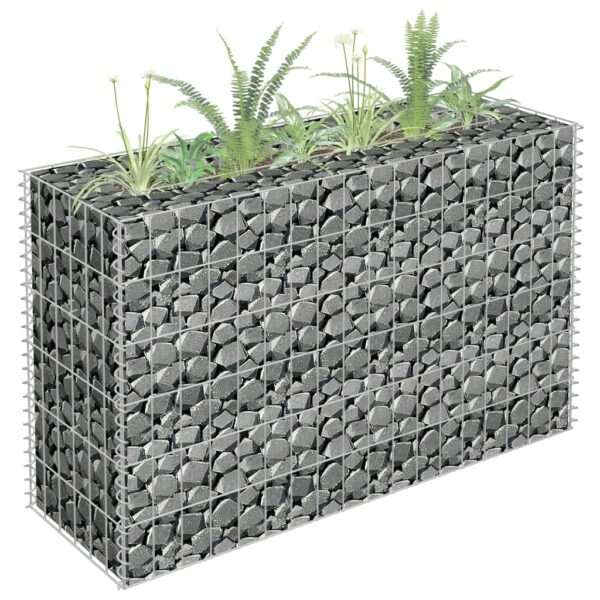 Planteringsgabion upphöjd galvaniserat stål 90x30x60 cm