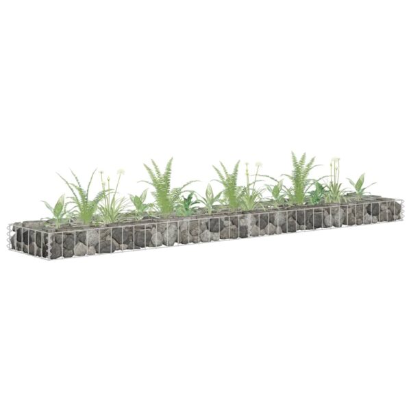 Planteringsgabion upphöjd galvaniserat stål 180x30x10 cm