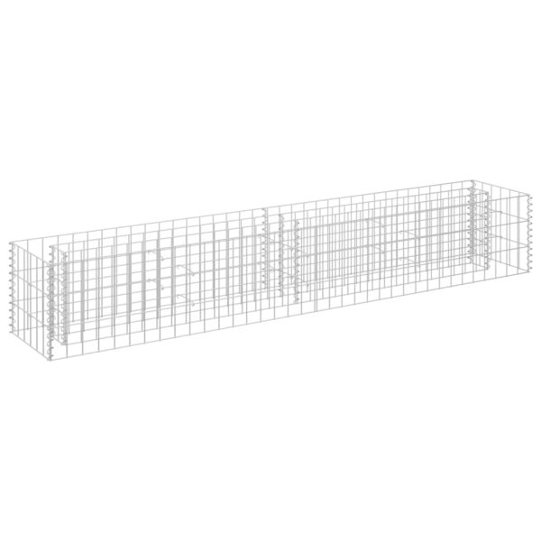 Planteringsgabion upphöjd galvaniserat stål 180x30x30 cm - Bild 2