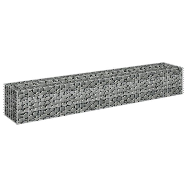 Planteringsgabion upphöjd galvaniserat stål 180x30x30 cm - Bild 3