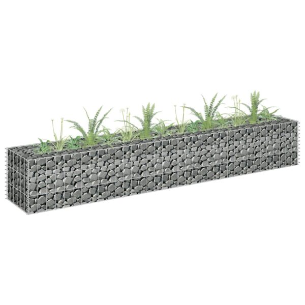 Planteringsgabion upphöjd galvaniserat stål 180x30x30 cm