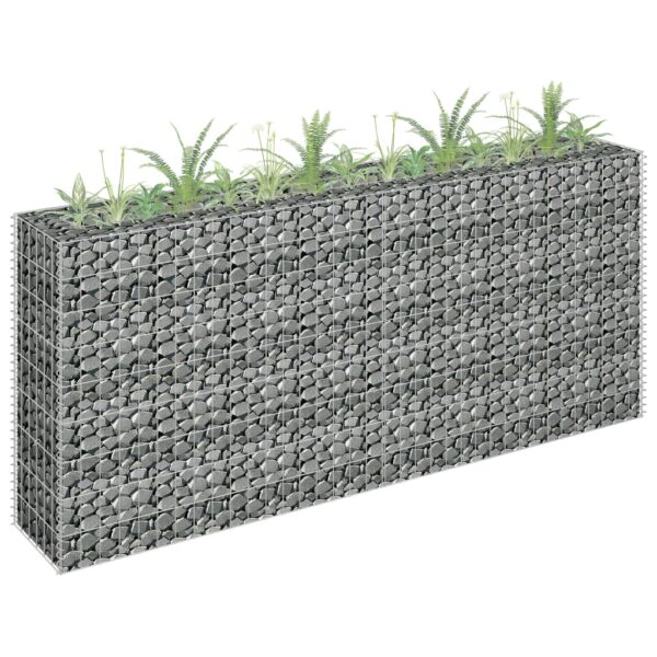 Planteringsgabion upphöjd galvaniserat stål 180x30x90 cm