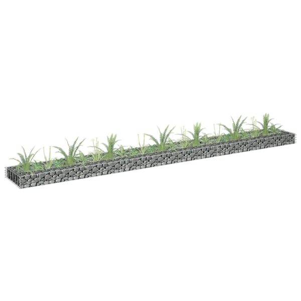 Planteringsgabion upphöjd galvaniserat stål 270x30x10 cm