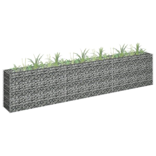 Planteringsgabion upphöjd galvaniserat stål 270x30x60 cm