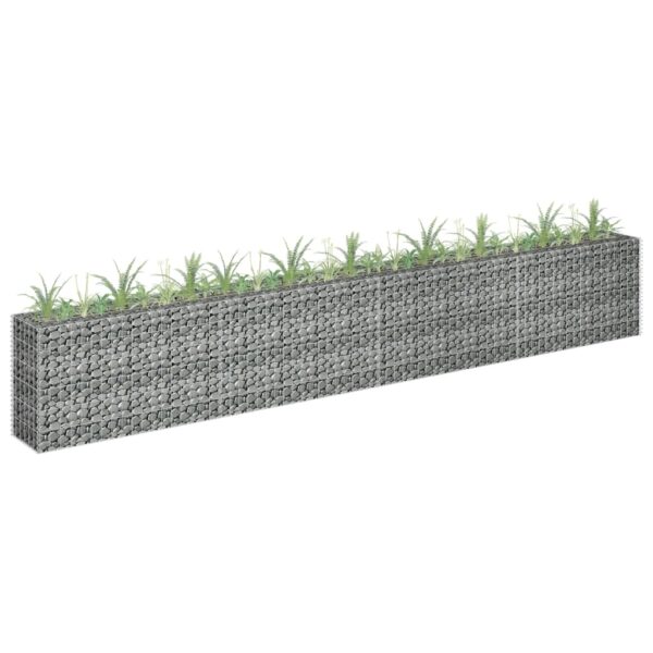 Planteringsgabion upphöjd galvaniserat stål 360x30x60 cm