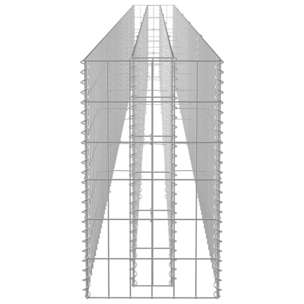 Planteringsgabion upphöjd galvaniserat stål 450x30x60 cm - Bild 5