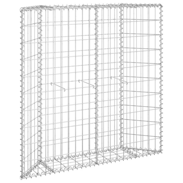 Gabion trapets upphöjd galvaniserat stål 100x20x100 cm - Bild 2