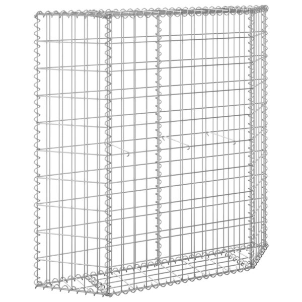 Gabion trapets upphöjd galvaniserat stål 100x20x100 cm - Bild 5